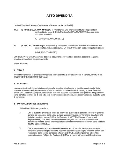 atto pubblico riserva area circostante venditore